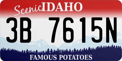 ID license plate 3B7615N