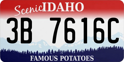 ID license plate 3B7616C