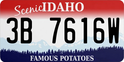 ID license plate 3B7616W