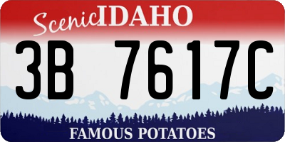 ID license plate 3B7617C