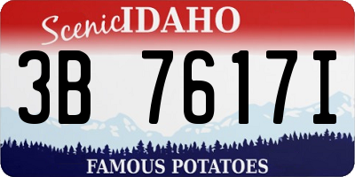 ID license plate 3B7617I