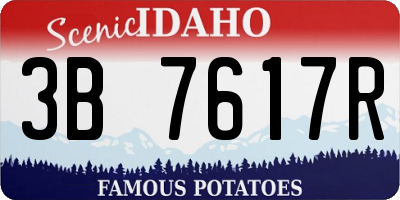 ID license plate 3B7617R