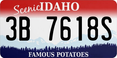 ID license plate 3B7618S