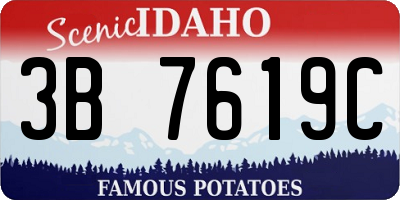 ID license plate 3B7619C
