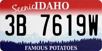 ID license plate 3B7619W