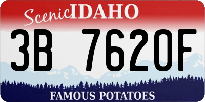 ID license plate 3B7620F