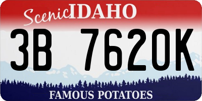 ID license plate 3B7620K