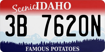 ID license plate 3B7620N