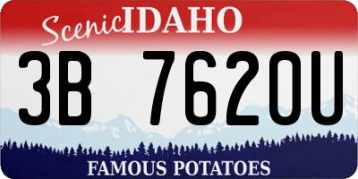 ID license plate 3B7620U