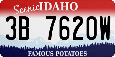 ID license plate 3B7620W