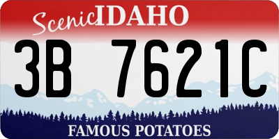 ID license plate 3B7621C