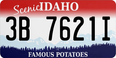 ID license plate 3B7621I