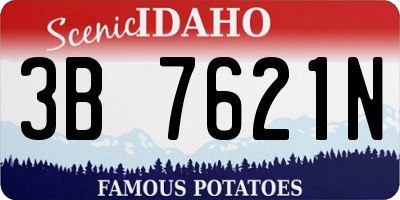 ID license plate 3B7621N