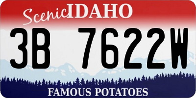 ID license plate 3B7622W