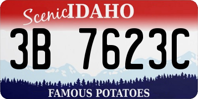 ID license plate 3B7623C