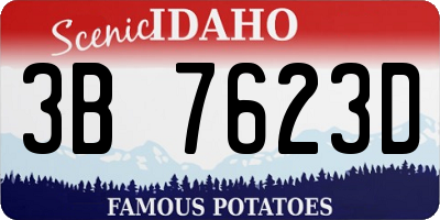 ID license plate 3B7623D