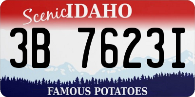 ID license plate 3B7623I