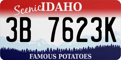 ID license plate 3B7623K
