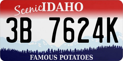 ID license plate 3B7624K