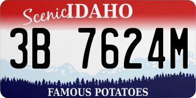 ID license plate 3B7624M