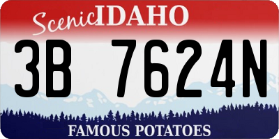 ID license plate 3B7624N