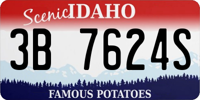 ID license plate 3B7624S