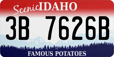 ID license plate 3B7626B