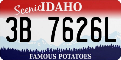 ID license plate 3B7626L