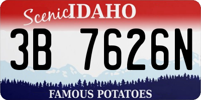 ID license plate 3B7626N