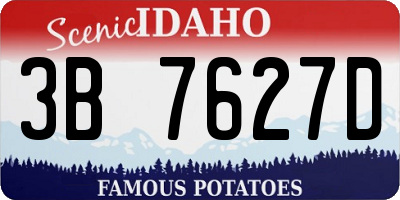ID license plate 3B7627D