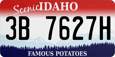 ID license plate 3B7627H