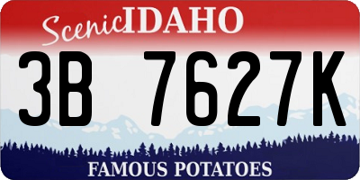 ID license plate 3B7627K
