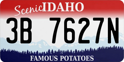 ID license plate 3B7627N