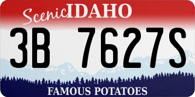 ID license plate 3B7627S
