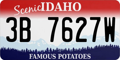 ID license plate 3B7627W