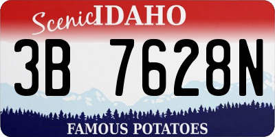 ID license plate 3B7628N