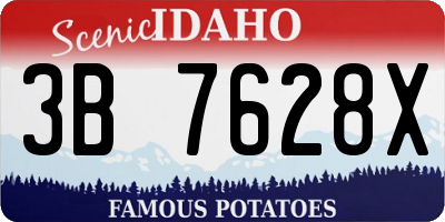 ID license plate 3B7628X