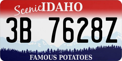 ID license plate 3B7628Z