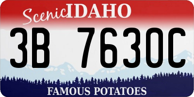 ID license plate 3B7630C