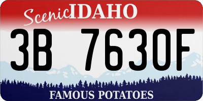 ID license plate 3B7630F