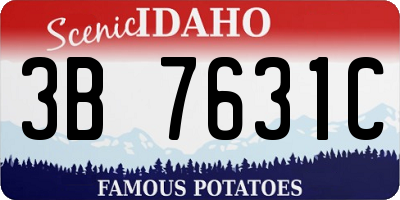 ID license plate 3B7631C