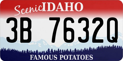 ID license plate 3B7632Q