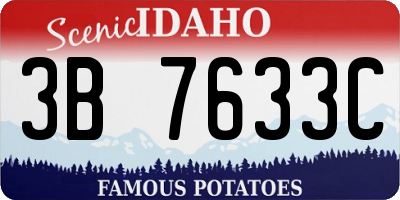 ID license plate 3B7633C