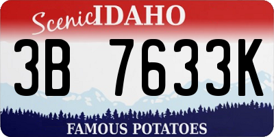 ID license plate 3B7633K