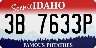 ID license plate 3B7633P