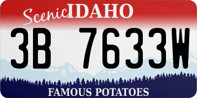 ID license plate 3B7633W