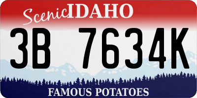 ID license plate 3B7634K