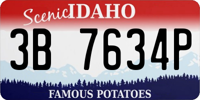 ID license plate 3B7634P
