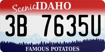 ID license plate 3B7635U