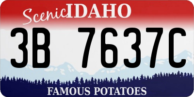 ID license plate 3B7637C